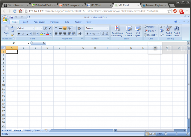 Receiver HTML5 Excel