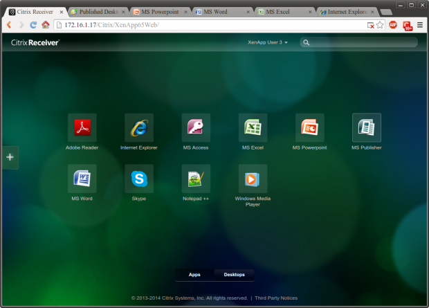 Receiver HTML5 Main Screen