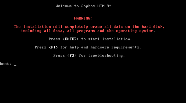 Sophos UTM Home-Installation-1
